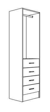 Hanging + 4 drawers — Global Doors brochure